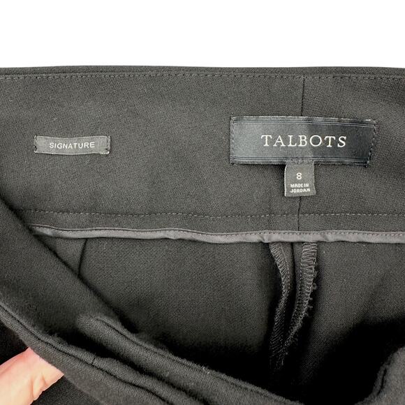 Talbots Signature Black Wide Leg Flat Front Dress Pants Womens Pants Size 8 - Picture 3 of 7